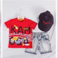 3 pcs Summer Fun Essentials: Printed T-Shirt, Denim Shorts & Stylish Sun Hat - IRRAKIDS