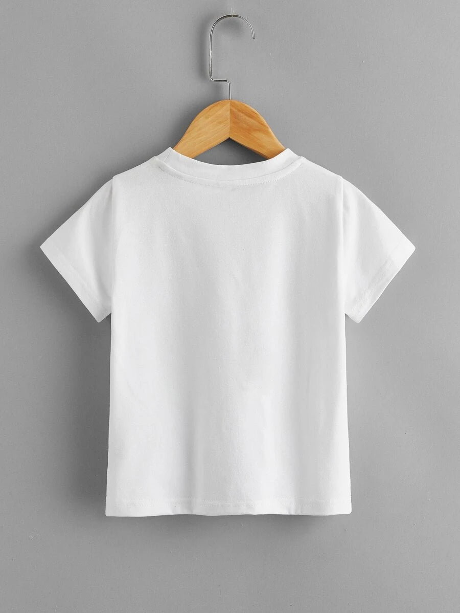 T-shirt uni à manches courtes pour enfants