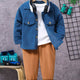 2 pieces Boys' Corduroy Jacket And Pants Set With Flap Detail