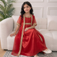 Robe élégante en satin et tulle pour fille avec cape en dentelle brodée