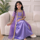 Robe élégante en satin et tulle pour fille avec cape en dentelle brodée