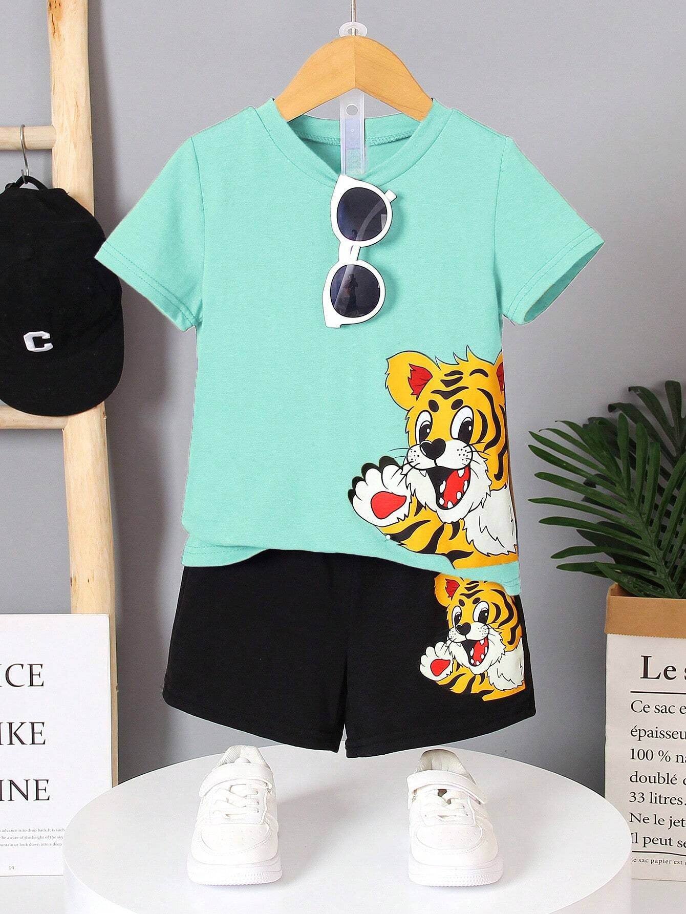 Boys' Tiger Print Two-Piece Set