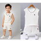 Ensemble débardeur et short d'été à imprimé mignon avec col ras du cou pour enfants