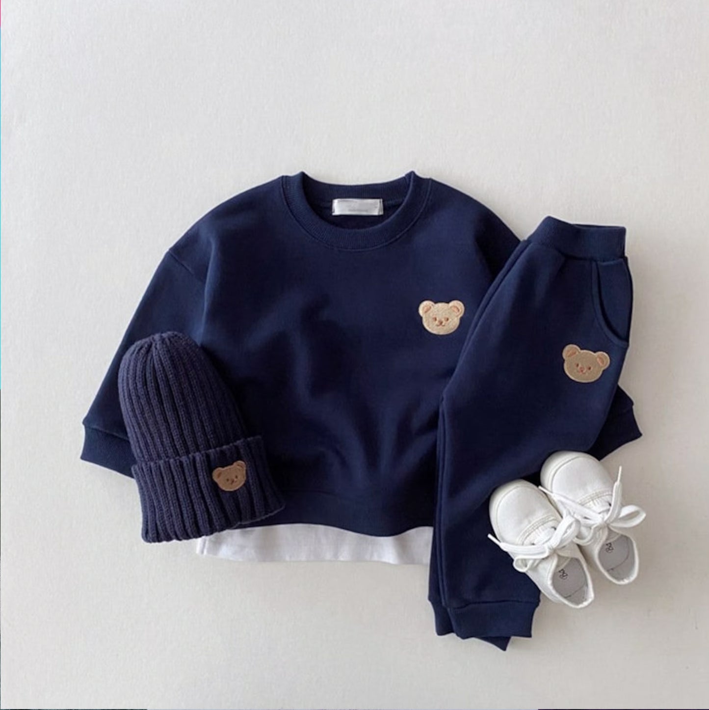 2 piece Teddy Bear Hug: Cozy Cotton Tracksuit Set for Kids - Unisex