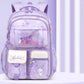 Sacs à dos multi-poches de style coréen pour filles et garçons, sacs d'école imperméables avec ours brodé