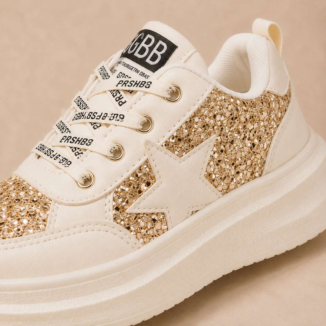 Baskets pailletées étoile pour filles – Chaussures décontractées tendance à semelle épaisse et confortables toute la journée