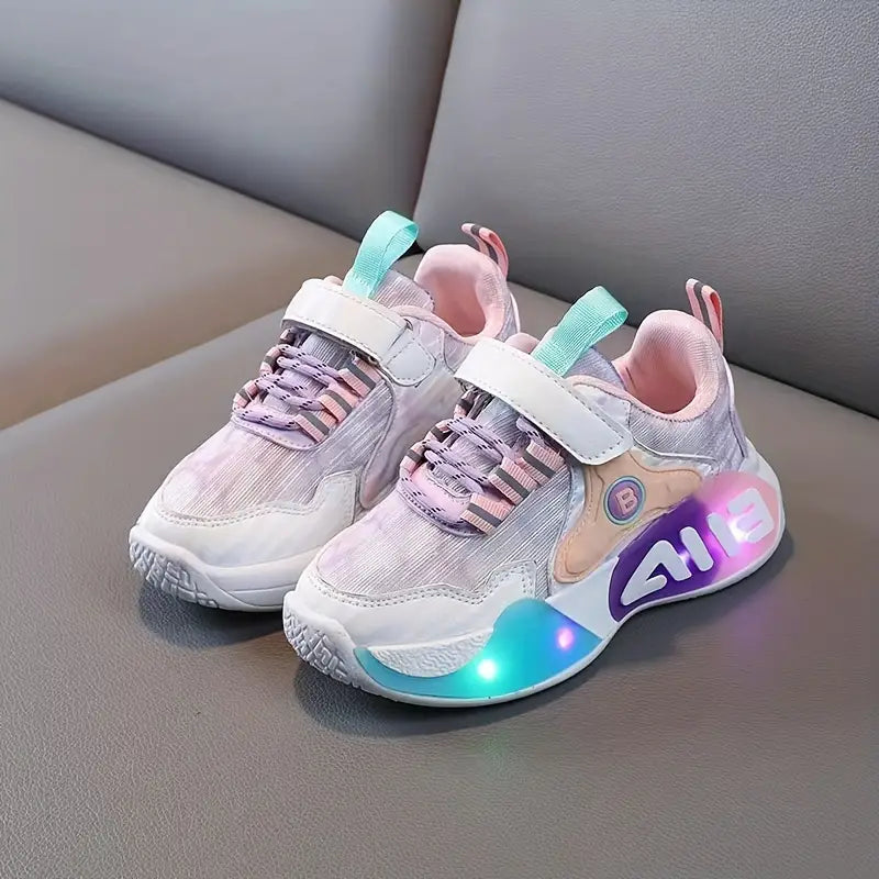 SparkleGlow Kids' LED Light-Up Low Top Sneakers: Illuminate Every Step in Style!