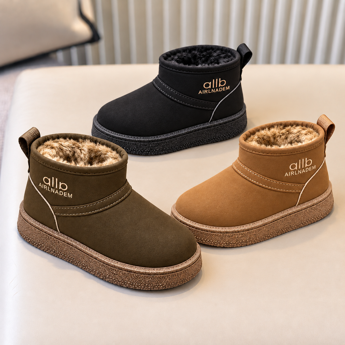 Bottines pour enfant doublées en polaire avec fermeture zippée latérale