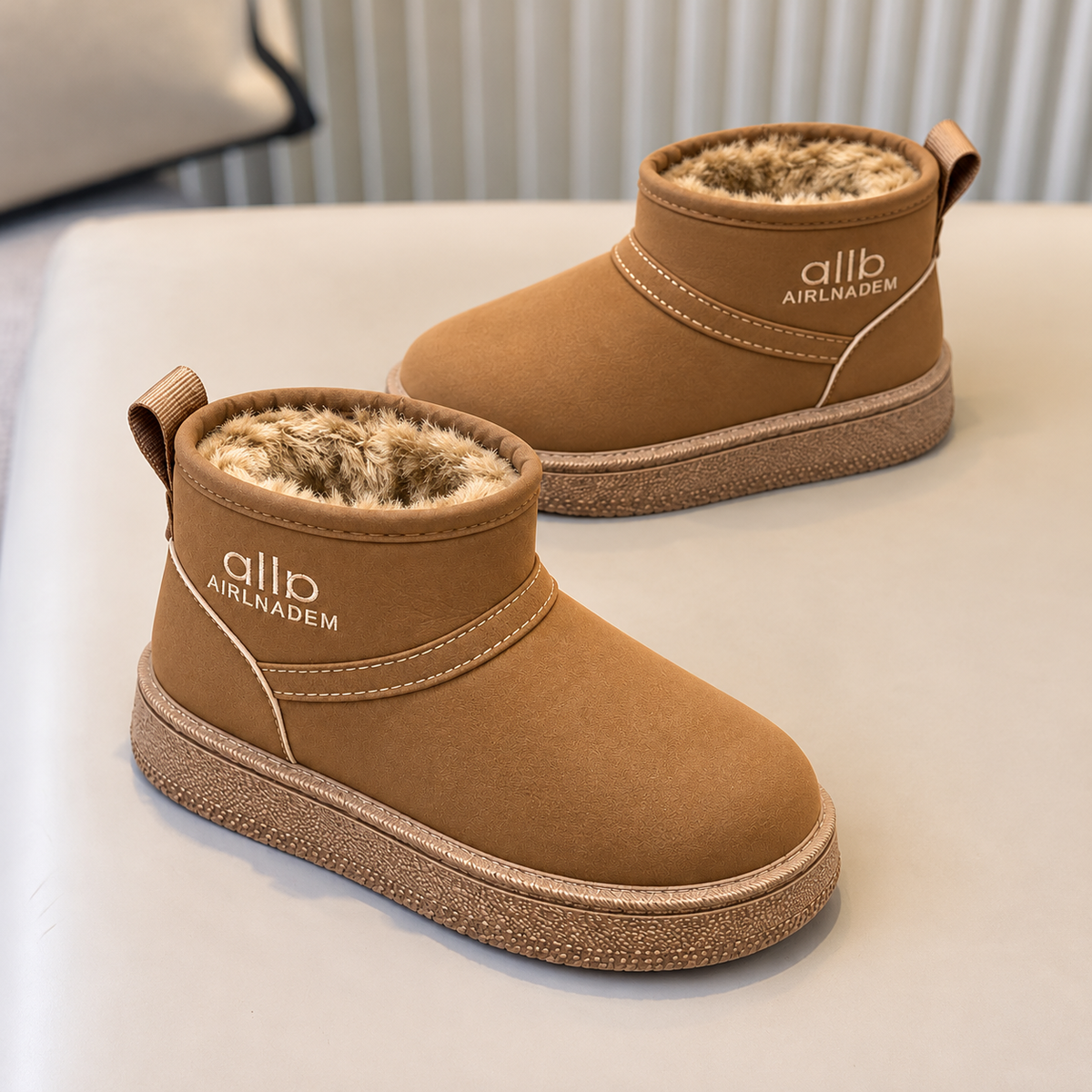 Bottines pour enfant doublées en polaire avec fermeture zippée latérale