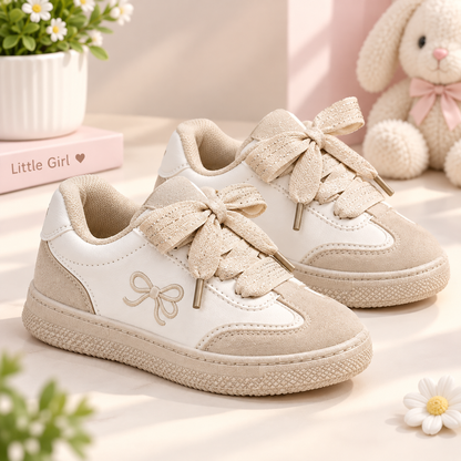 Girls Casual Sneakers – Stylish Bow Detail & Comfortable Everyday Shoes