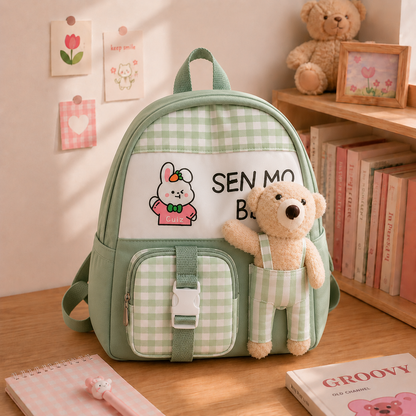 Cute Kids School Backpack with Teddy Bear – Lightweight & Adorable Everyday Bag