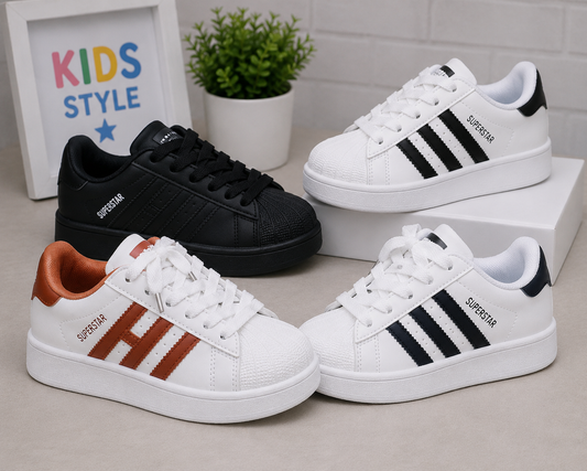 Kids Classic Shell Toe Sneakers – Lace-Up Casual Sports Shoes for Boys & Girls  Product Description: