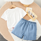 Ensemble d'Été Enfant T-Shirt Motif Ours et Short en Jean 🧸👕👖