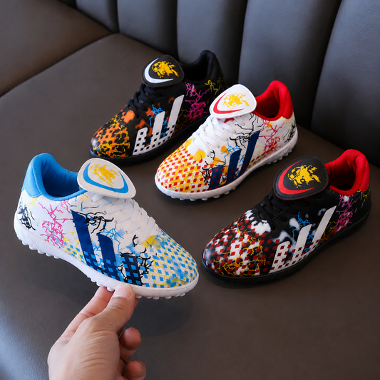 Chaussures de football d'entraînement graffiti pour garçons – Baskets de sport légères antidérapantes