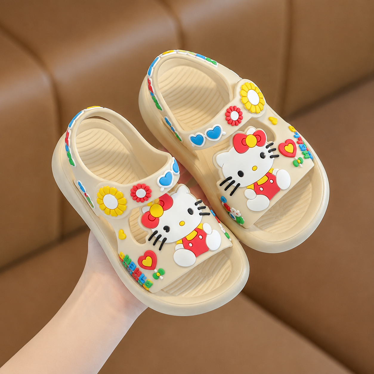 Sandales d'été pour Filles Motif Fleur – Ajustables & Légères