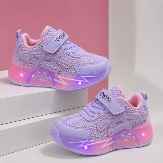 Baskets LED Lumineuses Enfant – Maille Respirante, Fermeture Velcro et Semelle Rembourrée