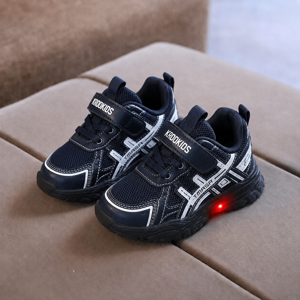 Baskets lumineuses à LED pour enfants – Chaussures légères et respirantes avec fermeture Velcro et semelle antidérapante