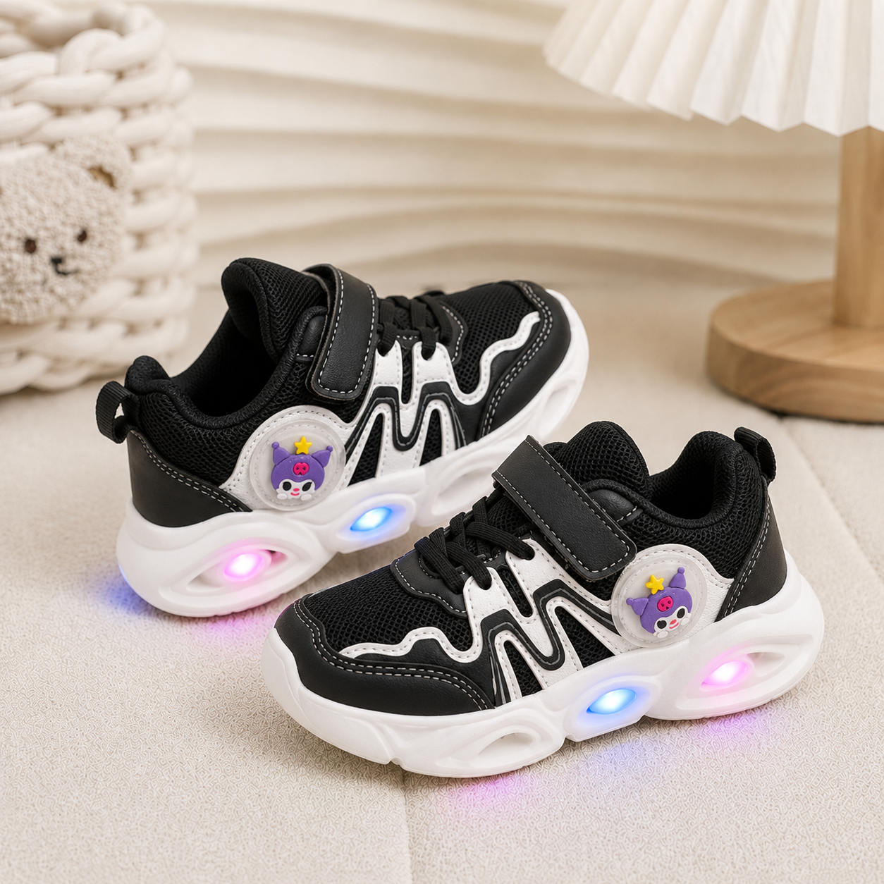 Kids’ LED Light-Up Sneakers with Adjustable Strap