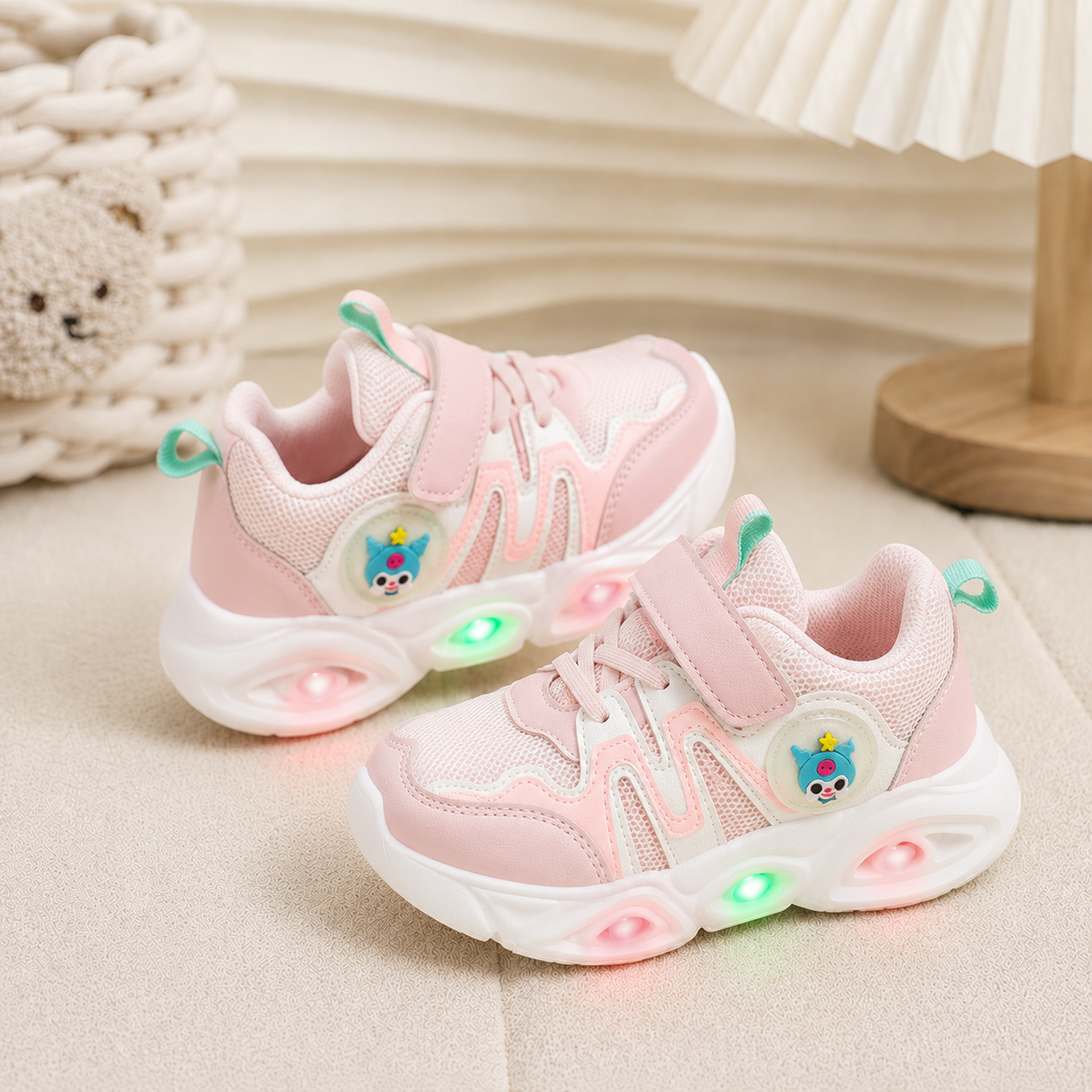 Kids’ LED Light-Up Sneakers with Adjustable Strap