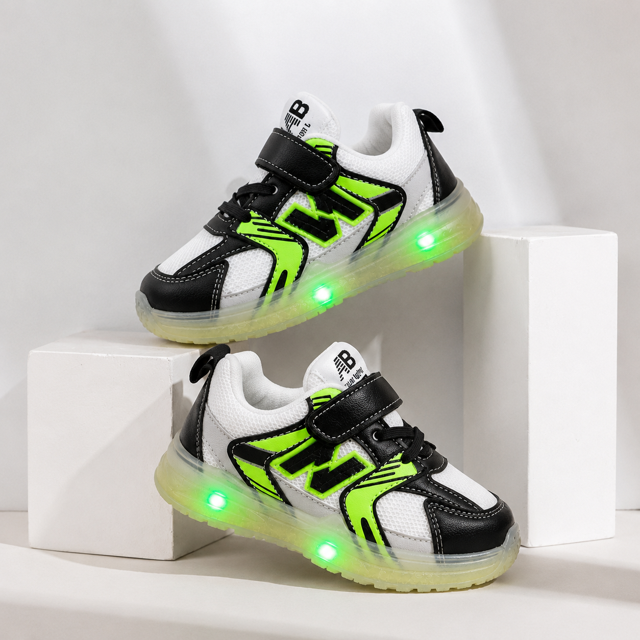 Kids’ LED Light-Up Sneakers with Adjustable Velcro Strap