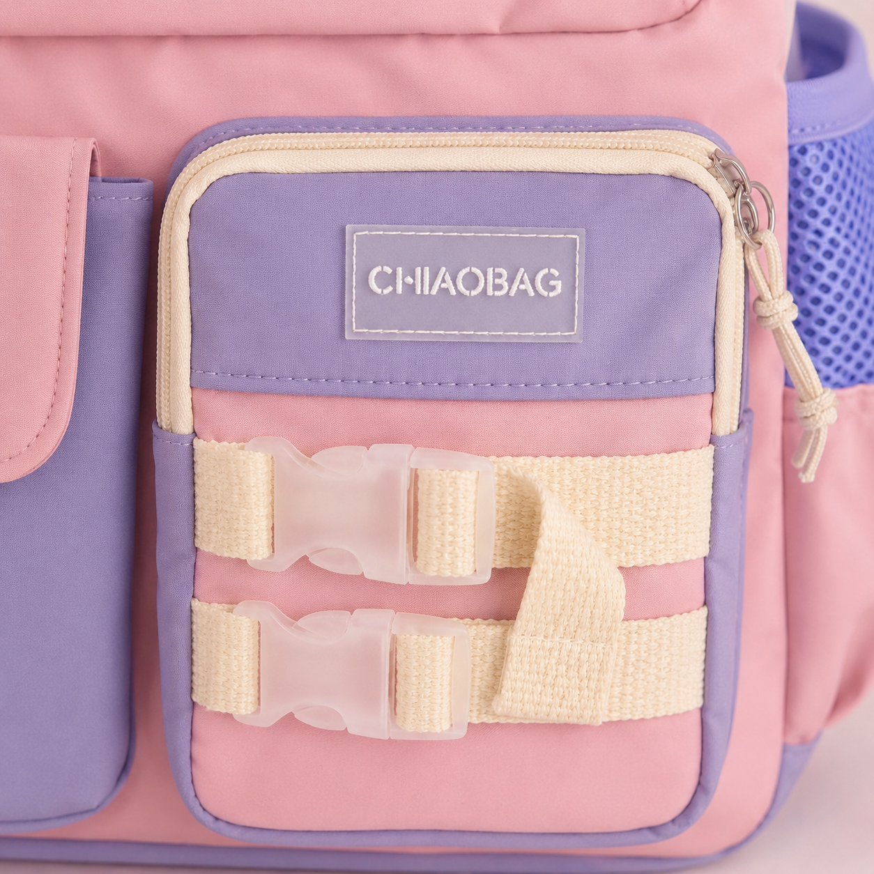 Kids Pastel Bear School Backpack – Multi-Pocket Cute & Practical Design