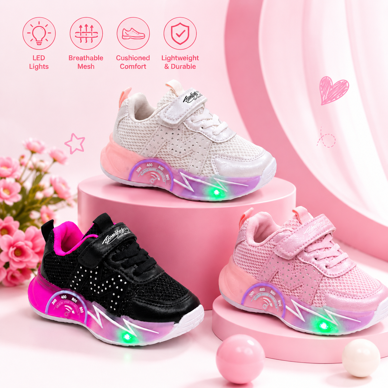 SparkStep™ Kids LED Light-Up Sneakers – Comfort, Style & Magic in Every Step