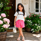 Ensemble Tee-shirt et short à motif dessin animé pour fille