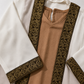 Robe Traditionnelle Classique Brodé avec Ceinture pour Fille – Ivoire et Beige