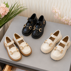 New Sleek and Stylish: Glossy Leather Shoes for Fashionable Girls