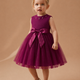 Elegant Berry Tulle Party Dress for Girls