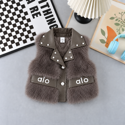 ✨ Gilet d'hiver en fourrure pour filles – Luxe et design moderne