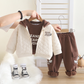 Boys’ Cozy Quilted 3-Piece Winter Set – Hooded Jacket, Sweatshirt & Warm Jogger Pants