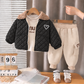 3-Piece Kids' Set with Padded Jacket – Stylish for Chilly Days