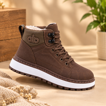 Bottes d’hiver montantes et chaudes pour enfants – Chaussures décontractées à lacets 