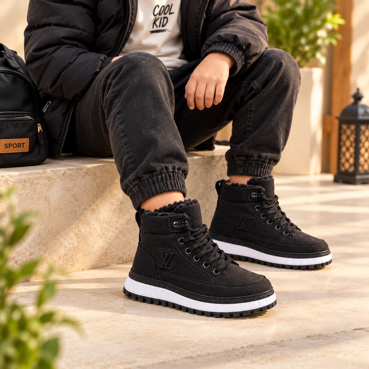 Bottes montantes d'hiver haut de gamme pour enfants