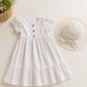 2026 New girls Summer Outfit Set Striped Cotton Shirt Shorts & Dress Soft Breathable Clothes for Girls