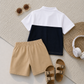 Boy's Stylish Two-Piece Horse Riding Embroidered Set for Spring & Summer "no belt"