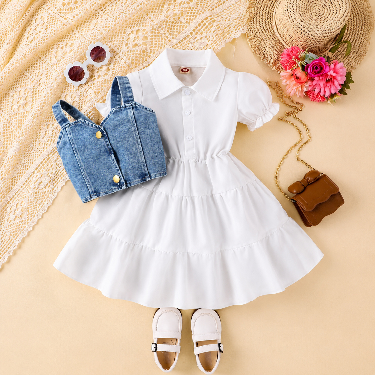 ✨ Sweet Princess Denim &amp; Tulle Dress for Girls