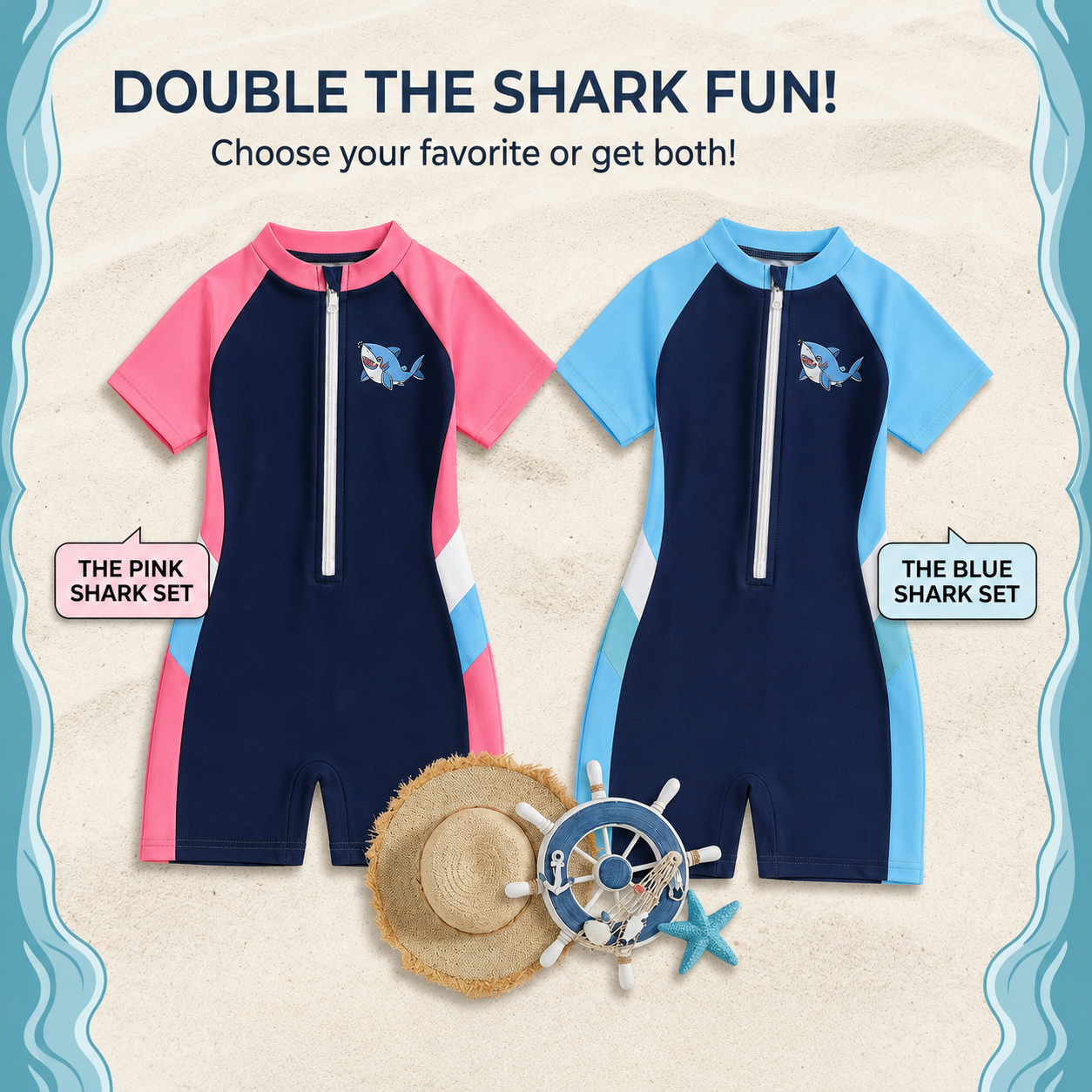 Maillot de bain requin pour enfants – Maillot de bain une pièce anti-UV