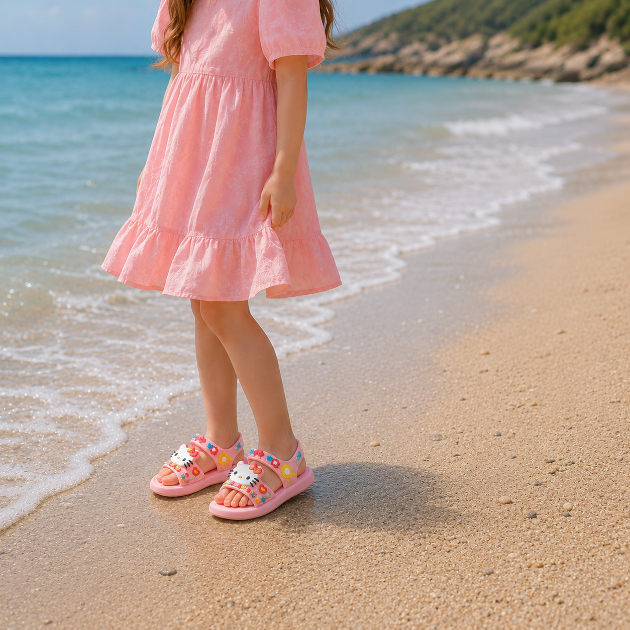 Sandales d'été pour Filles Motif Fleur – Ajustables & Légères