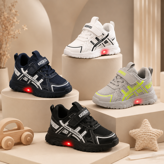 Baskets lumineuses à LED pour enfants – Chaussures légères et respirantes avec fermeture Velcro et semelle antidérapante