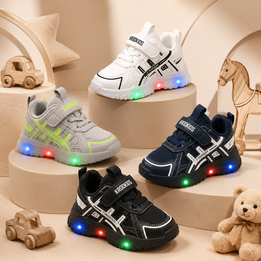 Baskets lumineuses à LED pour enfants – Chaussures légères et respirantes avec fermeture Velcro et semelle antidérapante