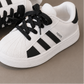 Baskets rayées classiques pour enfants – Chaussures de sport légères et décontractées avec bride auto-agrippante