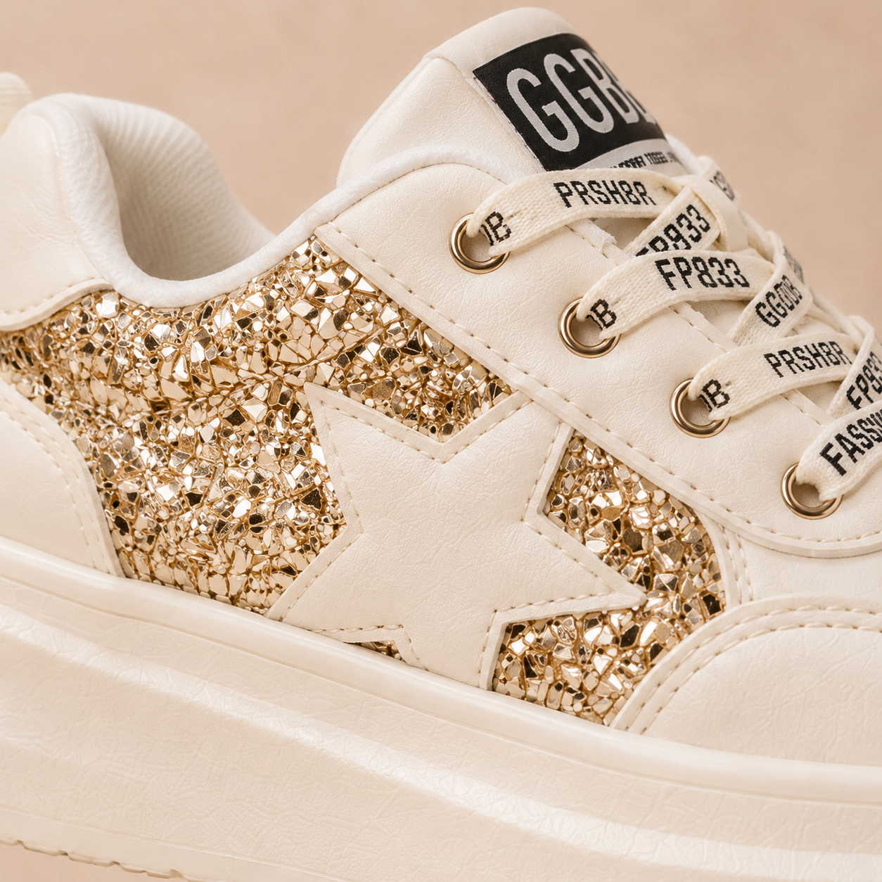 Baskets pailletées étoile pour filles – Chaussures décontractées tendance à semelle épaisse et confortables toute la journée