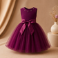 Elegant Berry Tulle Party Dress for Girls