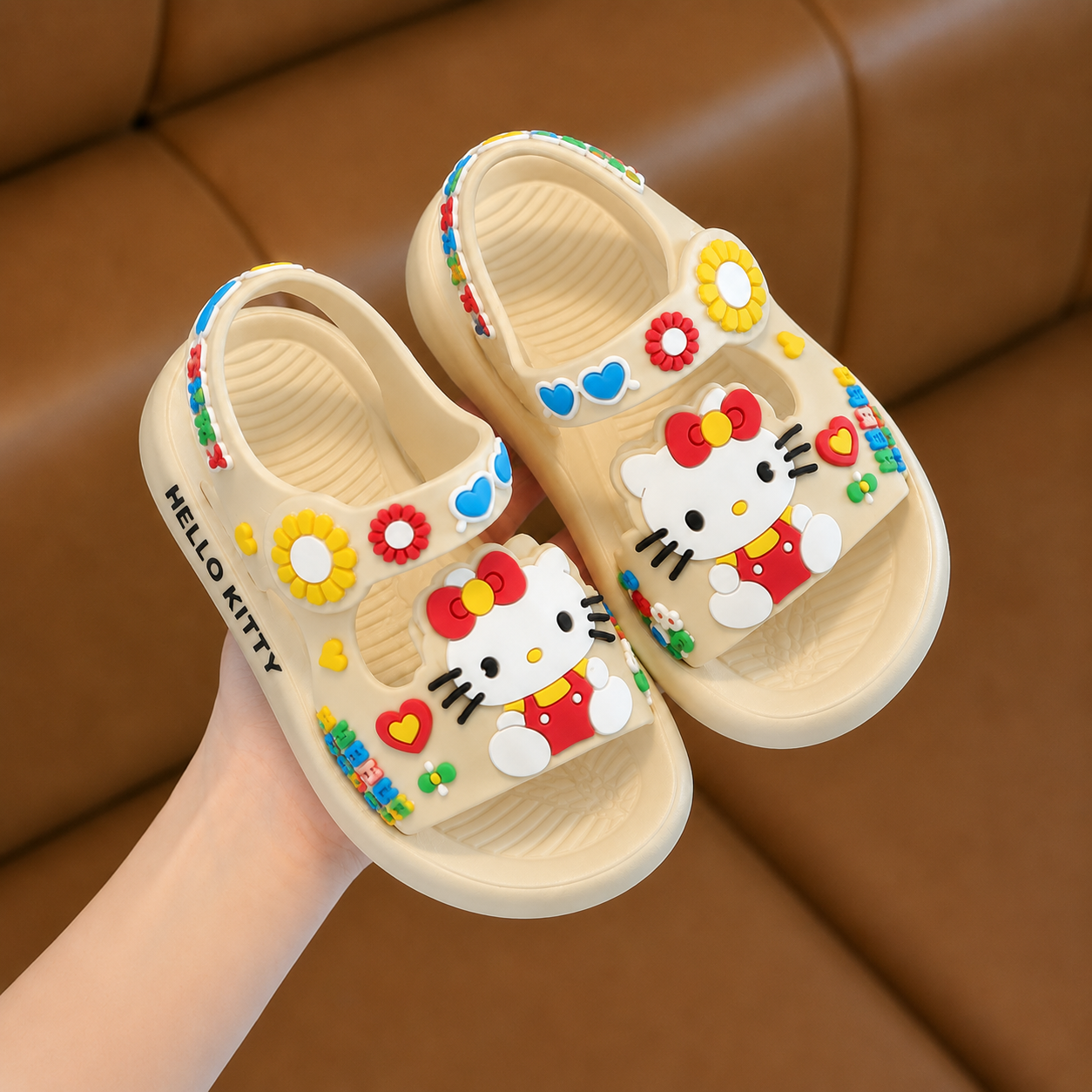 Girls’ Cartoon Flower Summer Sandals – Adjustable & Lightweight