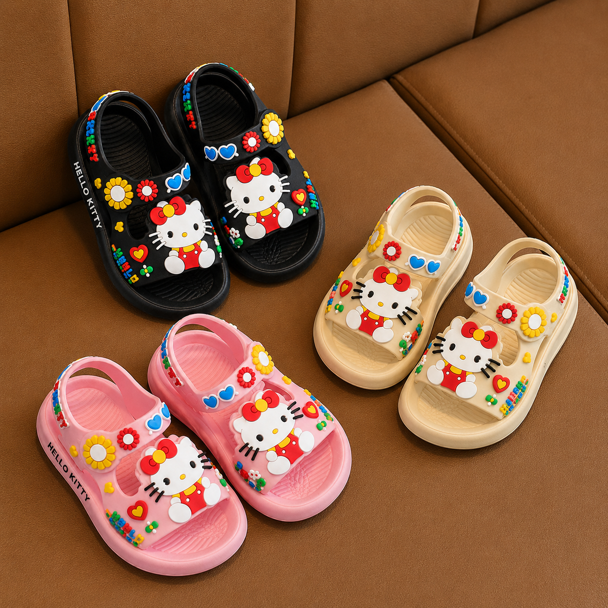Girls’ Cartoon Flower Summer Sandals – Adjustable & Lightweight