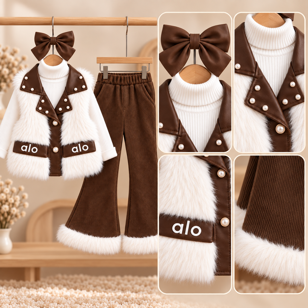 ✨ Luxurious 3-Piece Girls' Fur Set – Elegance, Warmth, and a Distinctive Look