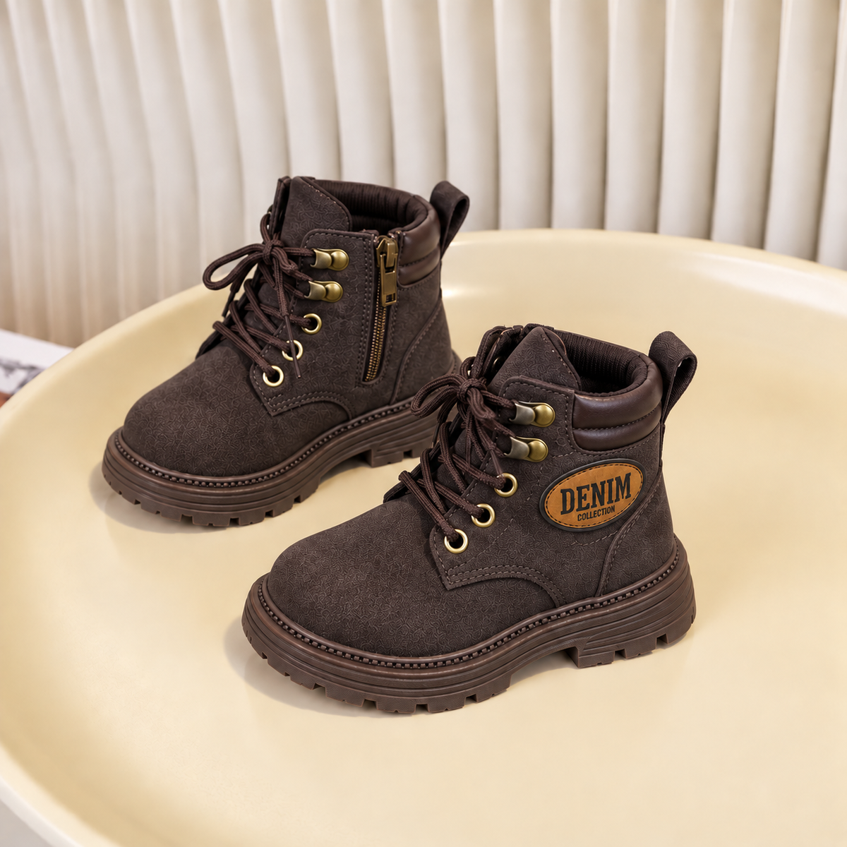 Boys’ Rugged Lace-Up Adventure Boots