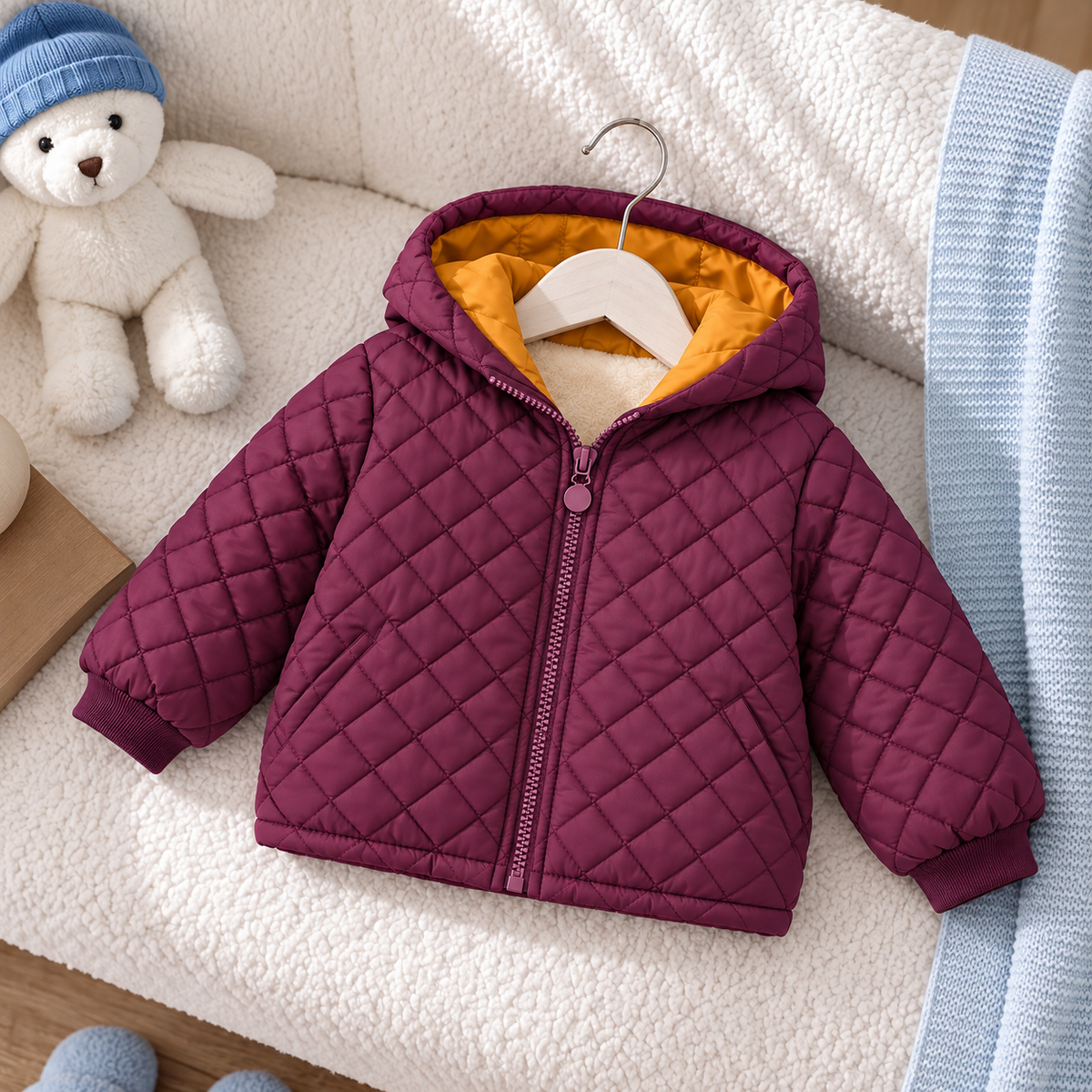 Kids’ Quilted Hooded Jacket – Cozy Warmth for Everyday Adventures